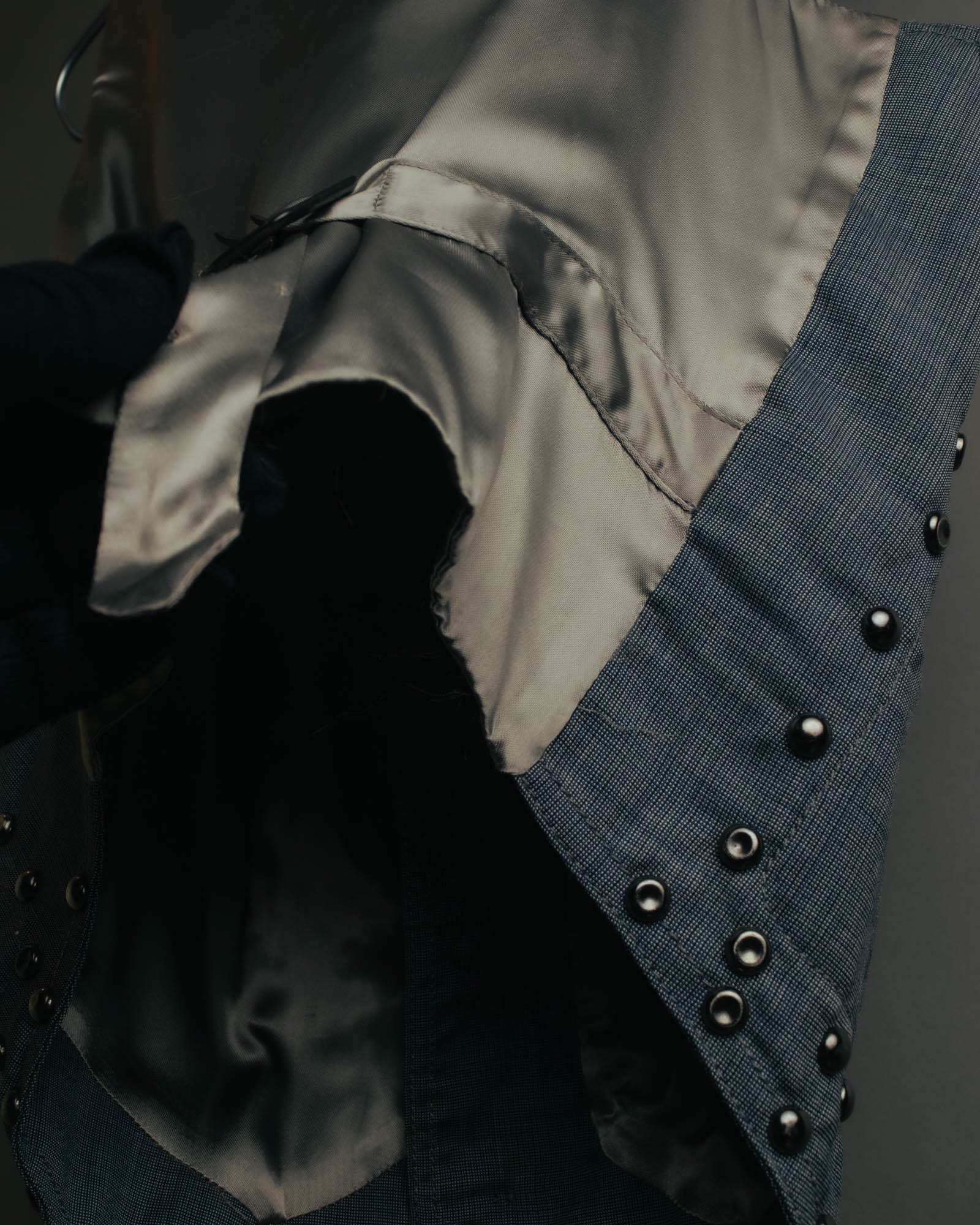 -SPECIAL- “Maison Martin Margiela” 07SS Studded wool leather tailored vest