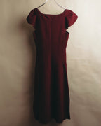 “BOTTEGA VENETA” 10’s Sculptural flutter sleeve wool dress