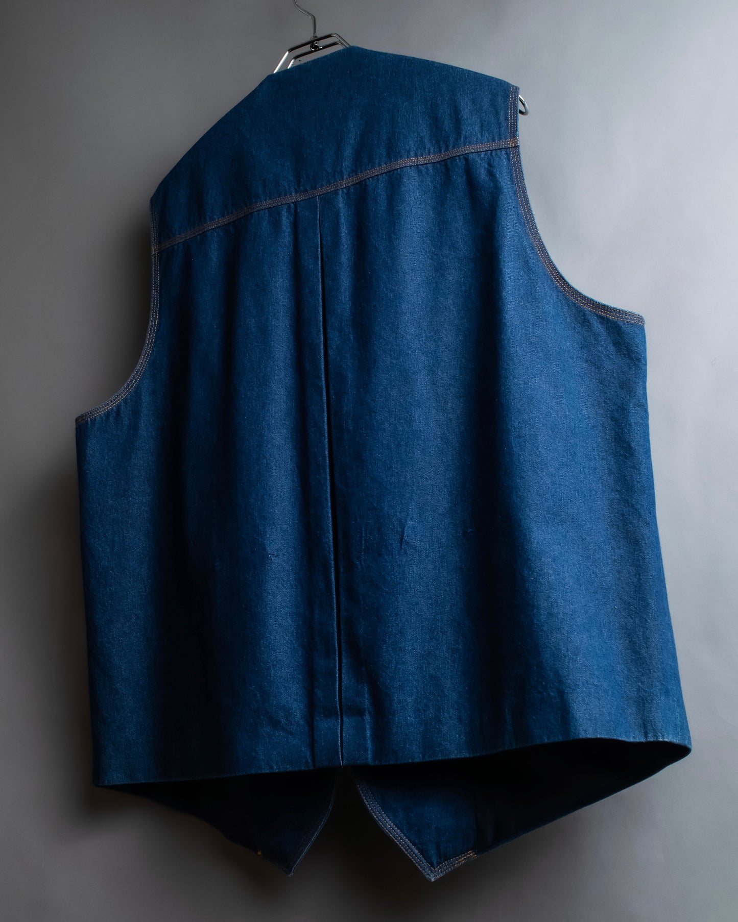 "Vintage stitch design denim vest"