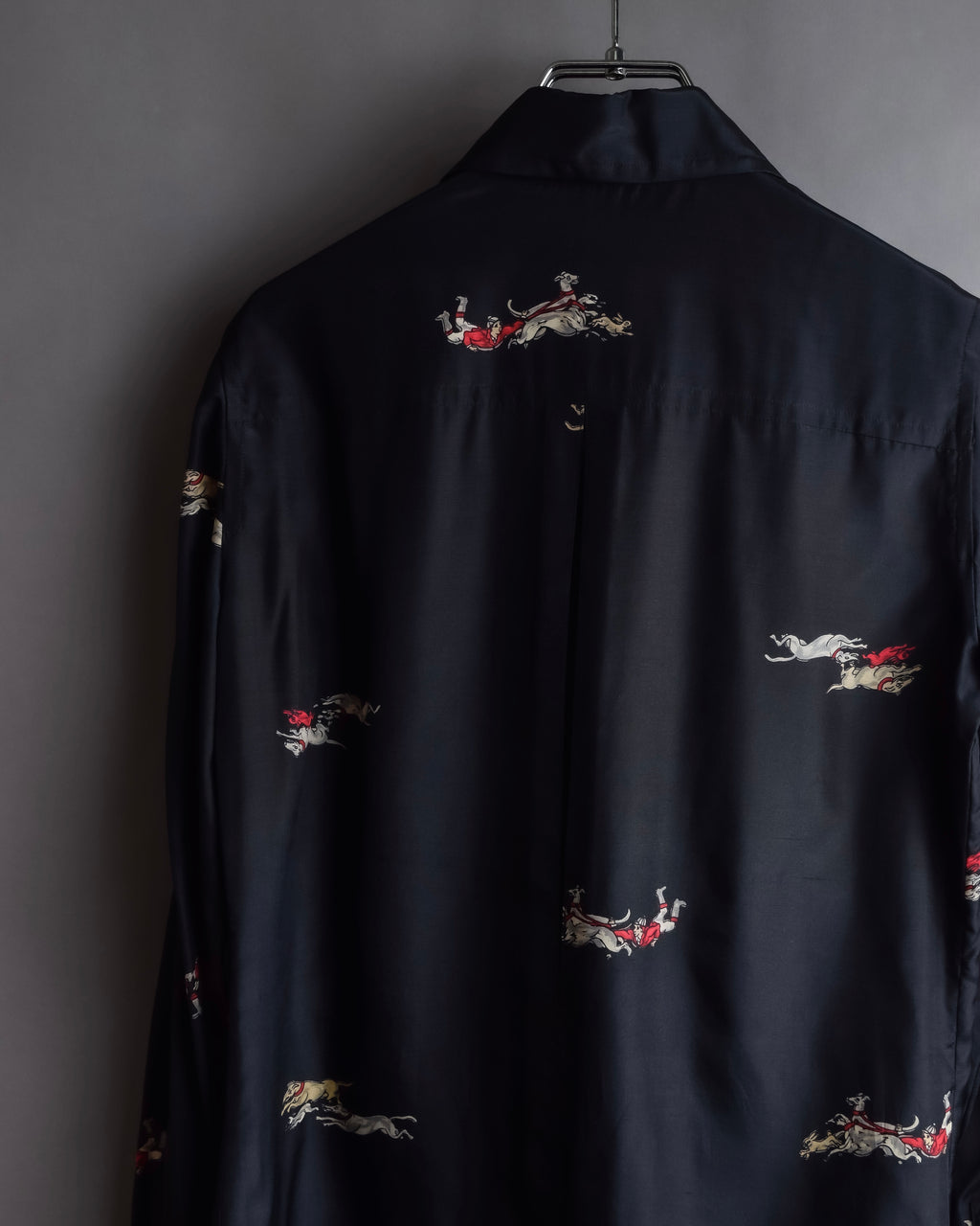 "Christian Dior" Hand painted greyhound motif silk blouse