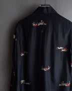 "Christian Dior" Hand painted greyhound motif silk blouse