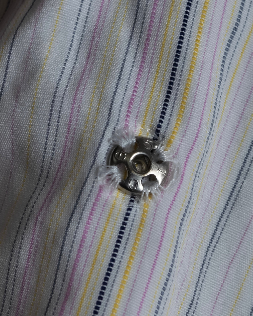 "HERMES" Multi-stripe pattern hand-sewn nuance cotton shirt