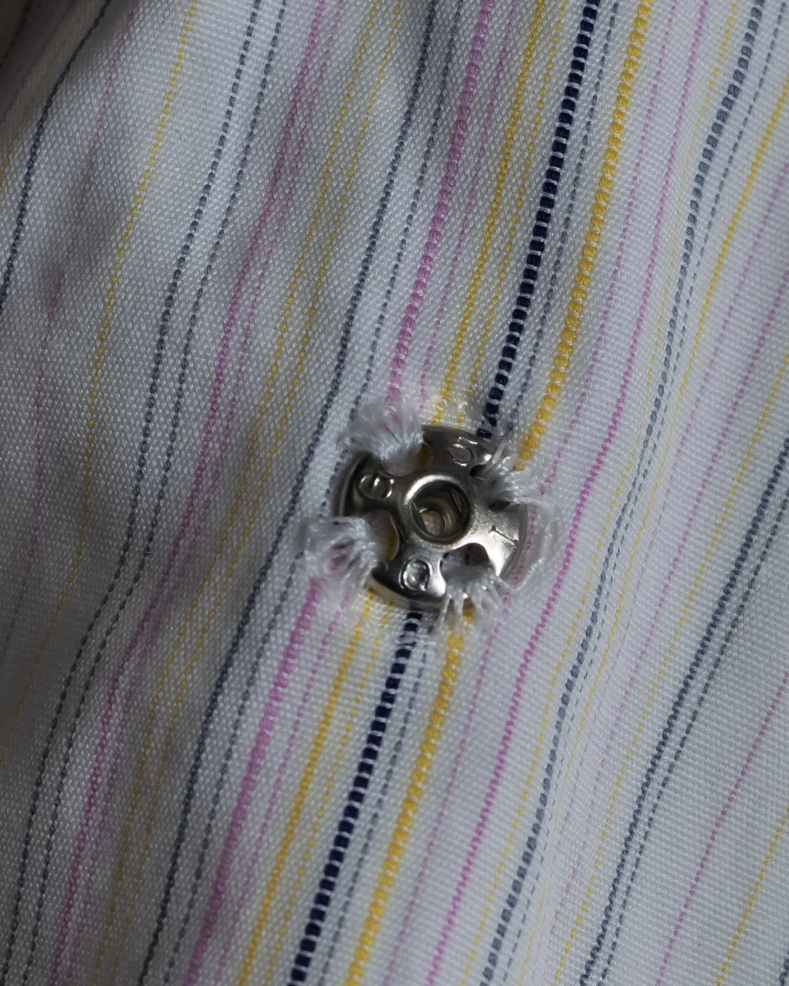 "HERMES" Multi-stripe pattern hand-sewn nuance cotton shirt