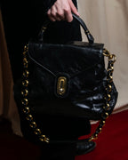 "DOLCE &amp; GABBANA" Gold chain two-way leather bag