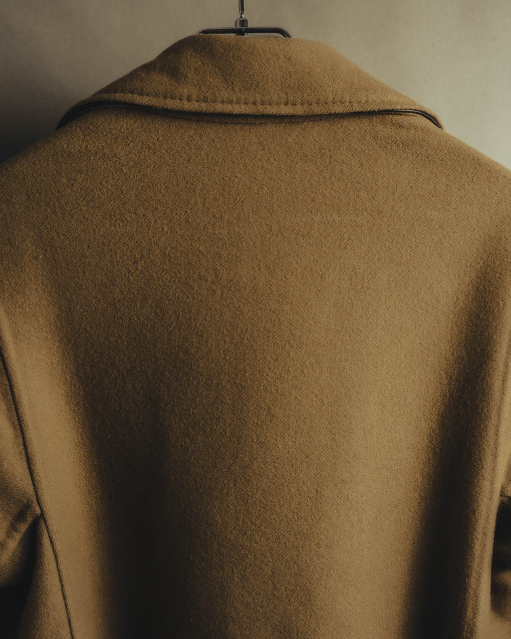 “GUCCI” 00’s-10’s Cashmere-blend leather-trimmed belted long coat