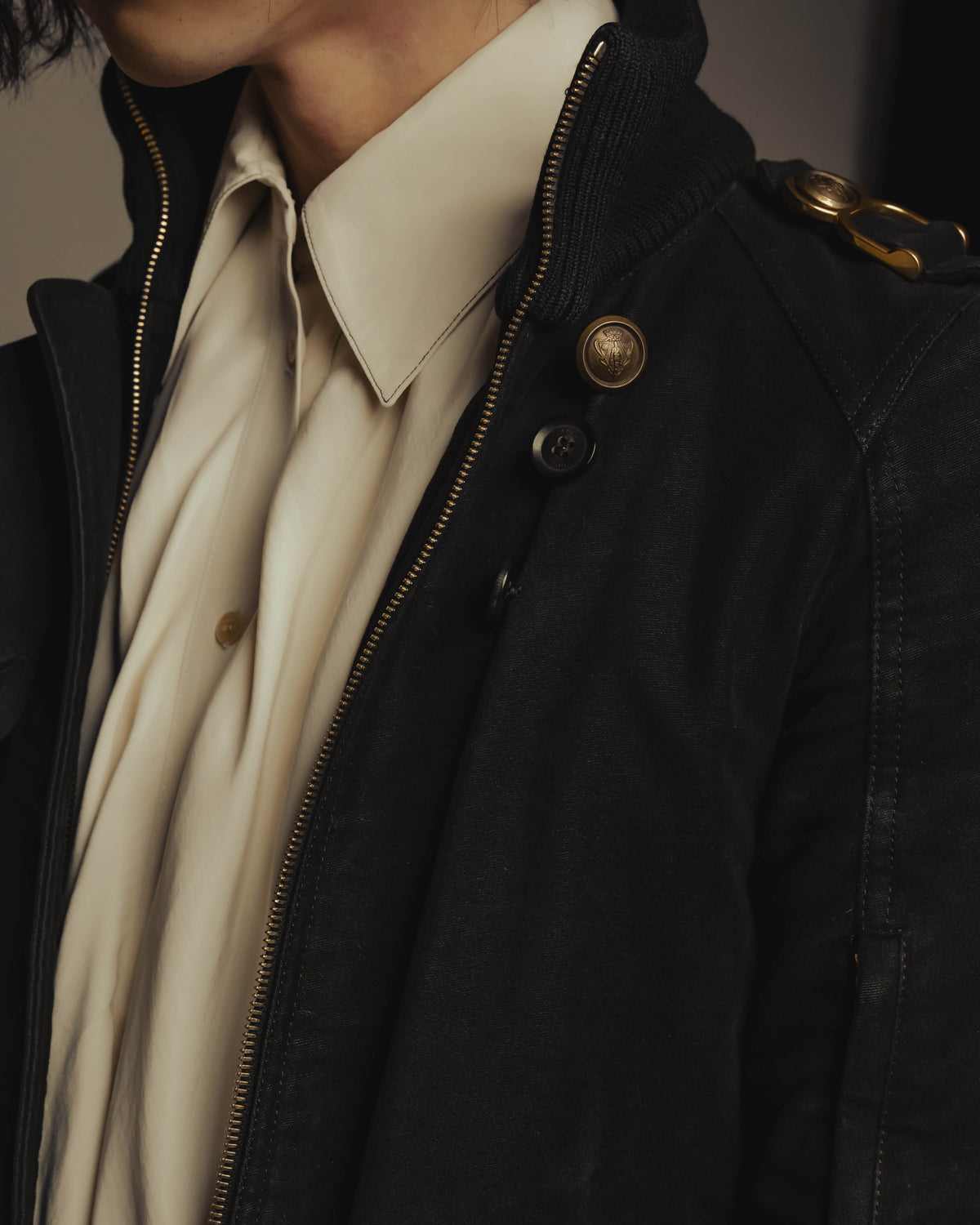 “GUCCI” Late 00’s military detail cotton long jacket