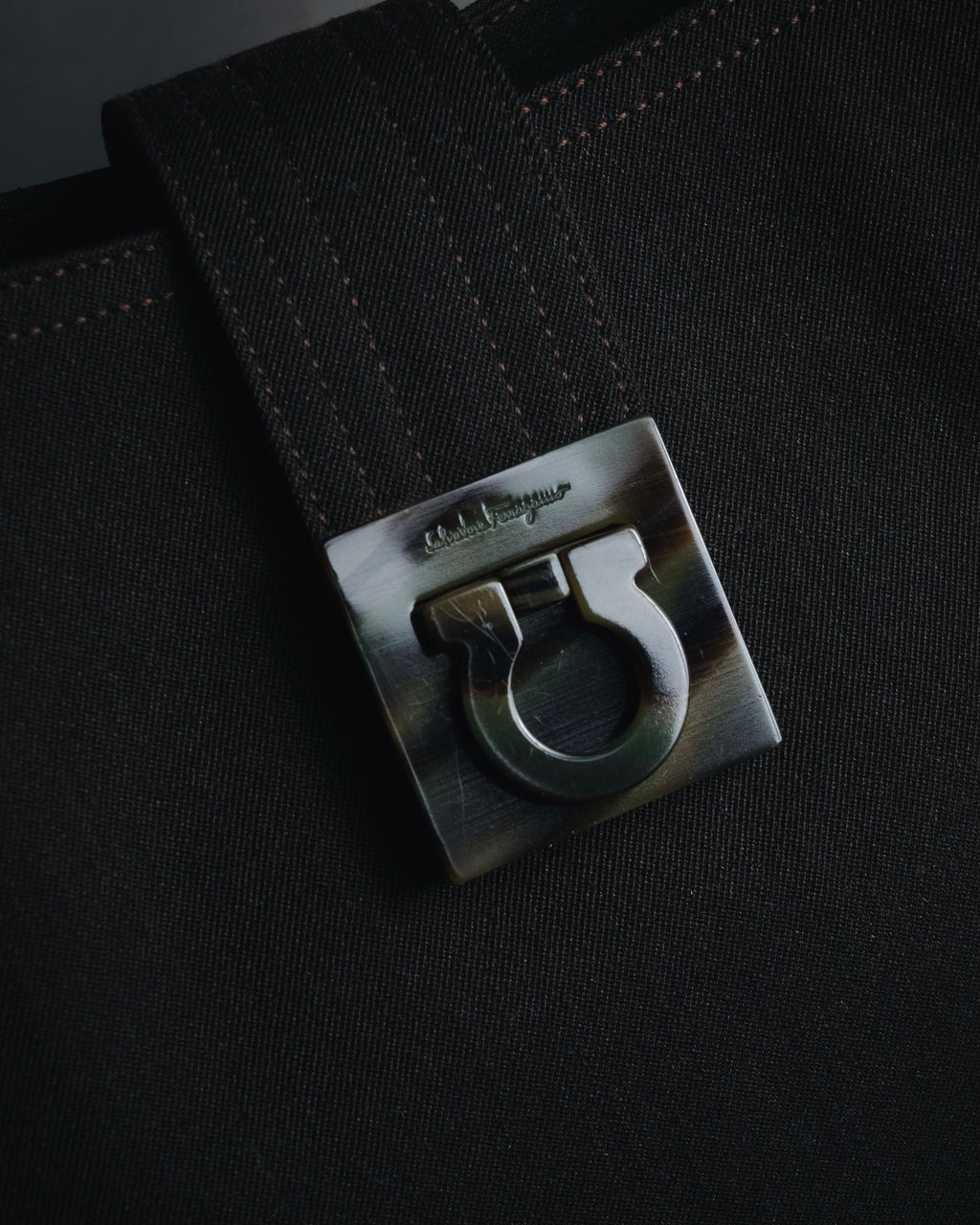 "Salvatore Ferragamo" 00’s canvas hobo shoulder bag