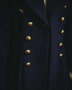 "Yves Saint Laurent" 80's-90's Gold-buttoned double-breasted wool coat