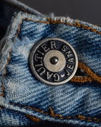 "JEAN PAUL GAULTIER JEANS" Beautiful fade button fly straight denim