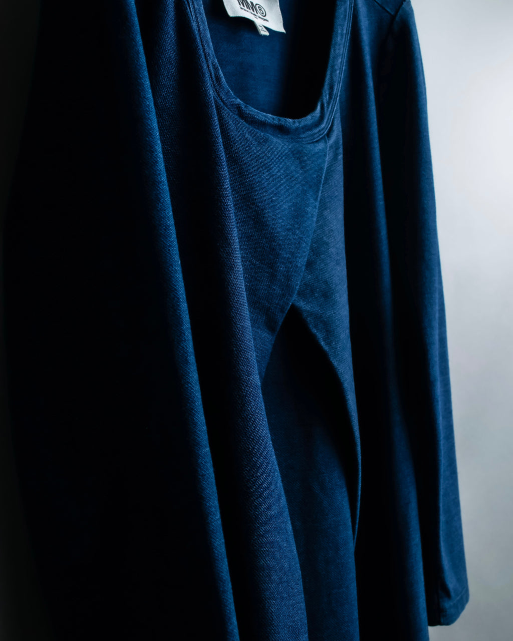 “MM6” front cut designed dennim long pull over