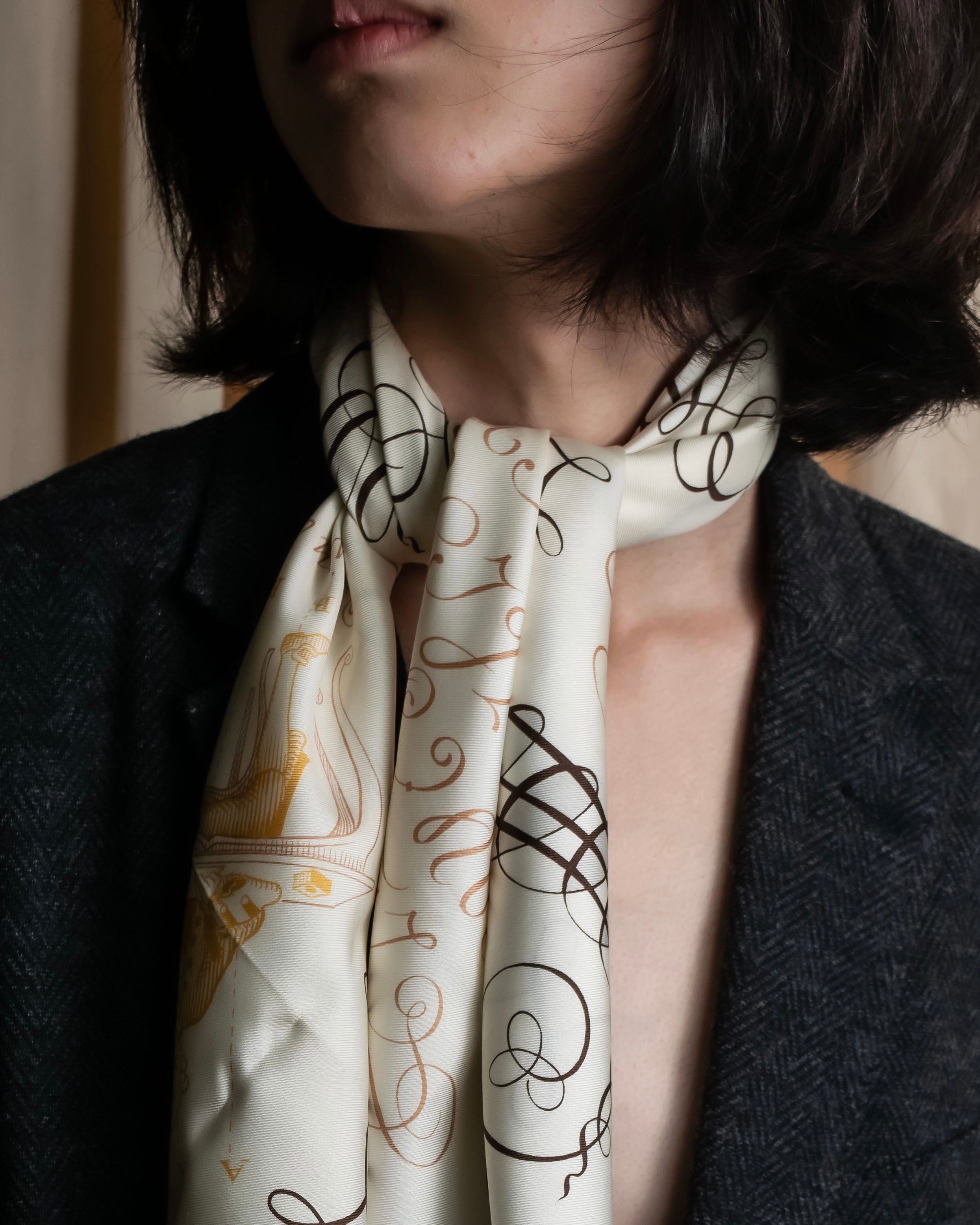 "HERMES" LART DECRIRE Carré  90 silk scarf