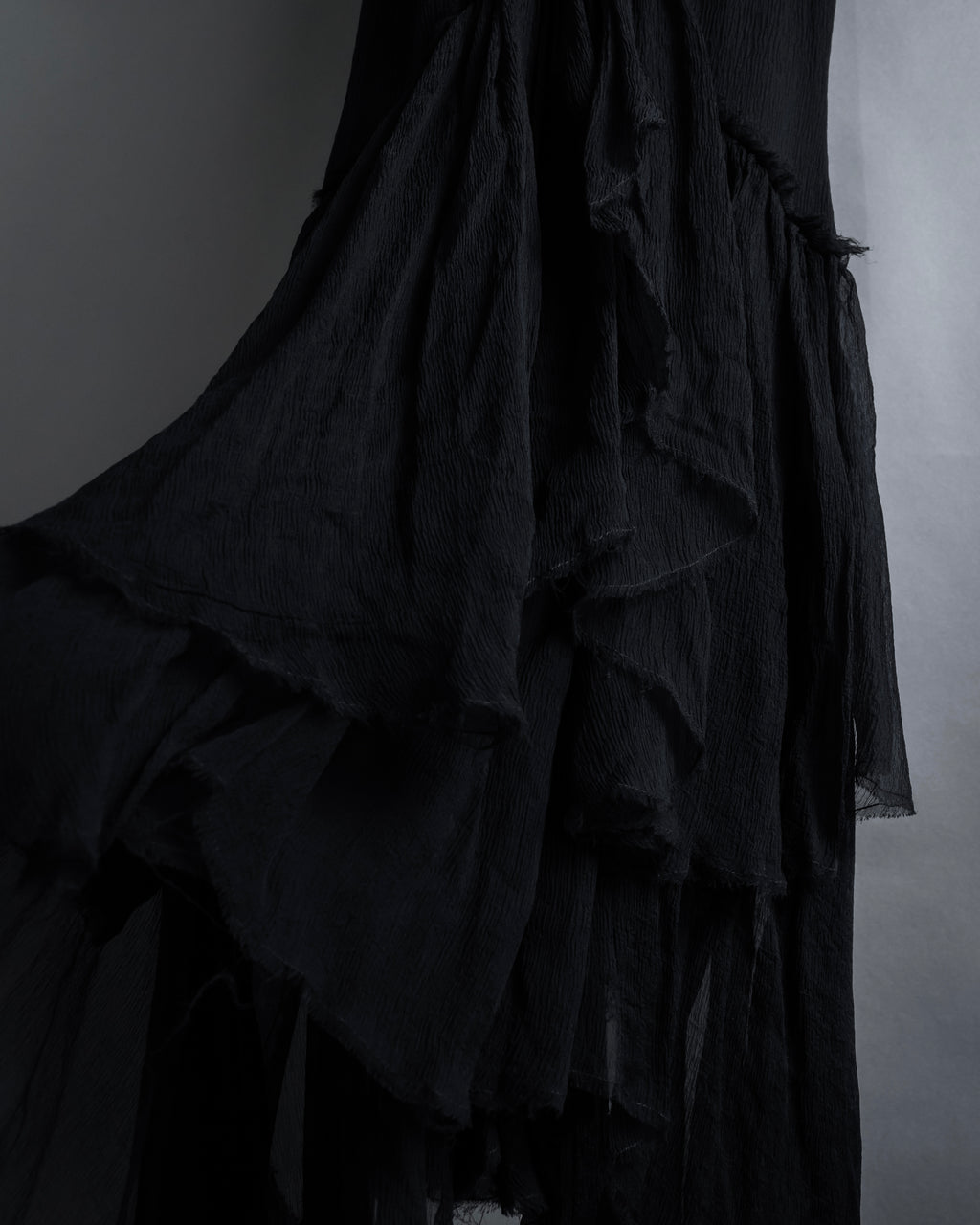 "MCQ Alexander McQueen" 06-10's Puffed sleeve gathered georgette long dress