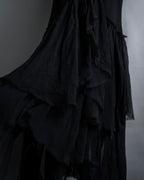 "MCQ Alexander McQueen" 06-10's Puffed sleeve gathered georgette long dress