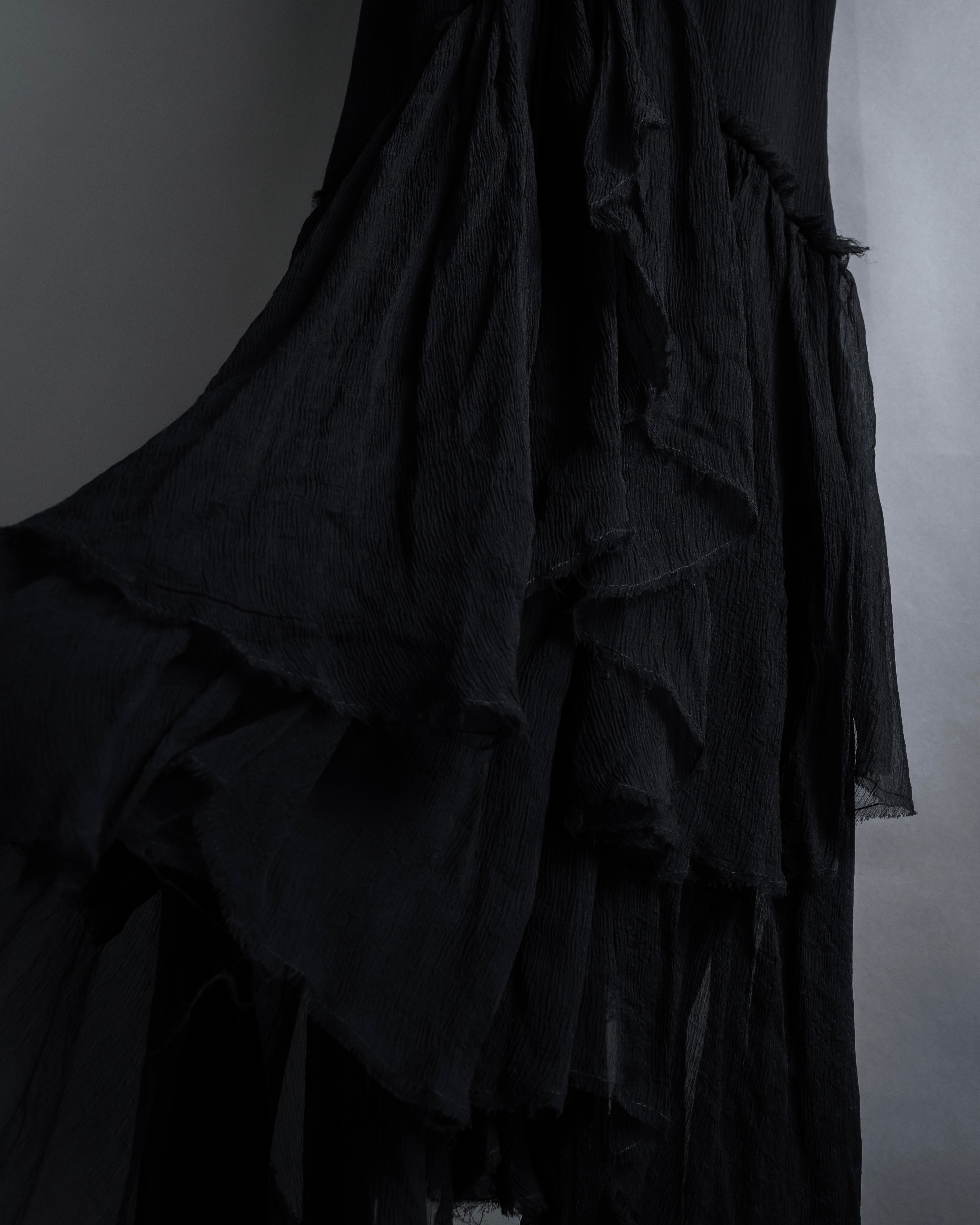 "MCQ Alexander McQueen" 06-10's Puffed sleeve gathered georgette long dress