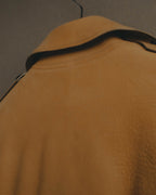 –SPECIAL– “Maison Martin Margiela” 2012AW Leather trench coat with Line 4 printed lining