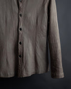 "ISAMU KATAYAMA" Dart-shaped deer leather shirt jacket