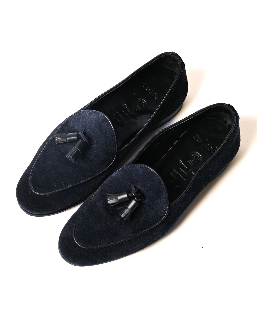 POLPETTA × Brilla per il gusto/ “ PASSO” Suede Tassel Loafers Navy