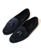 POLPETTA × Brilla per il gusto/ “ PASSO” Suede Tassel Loafers Navy
