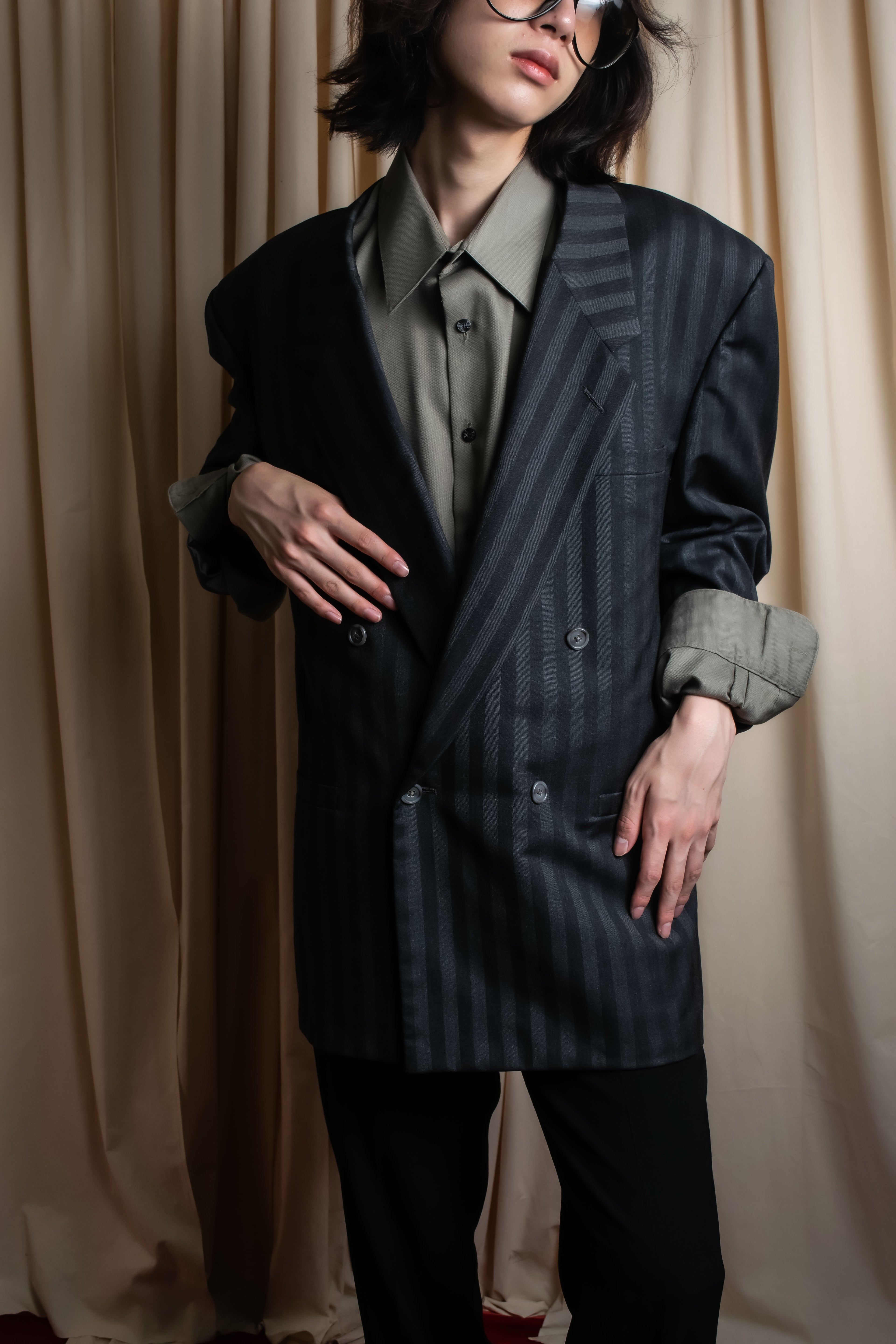 "GIANNI VERSACE" Striped classical tailored jacket