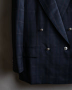 "BURBERRYS" Micro check pattern metal button blazer