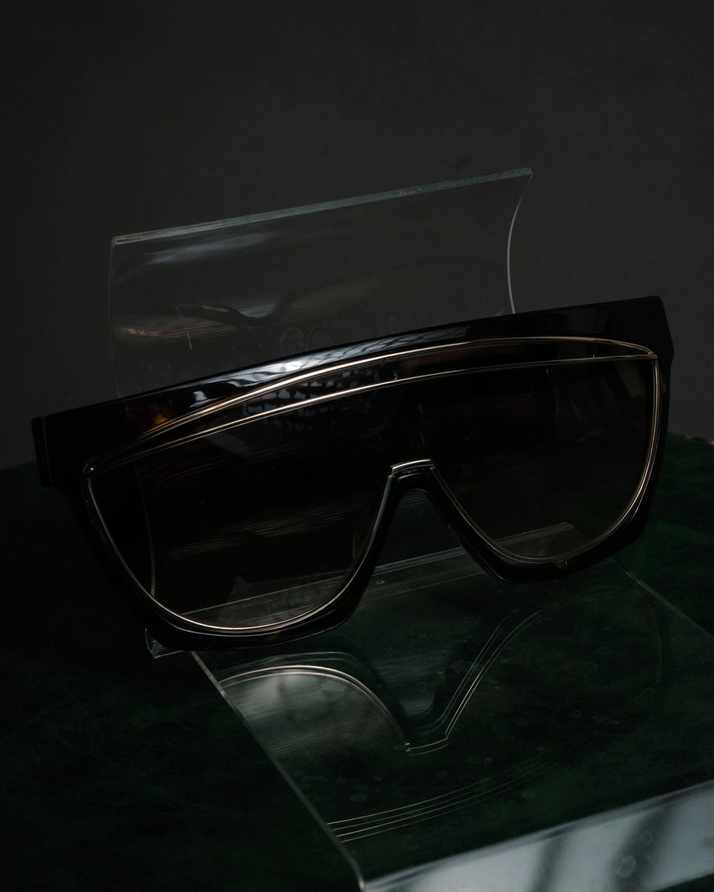 “LOEWE” 2018–2022 Futuristic shield acetate sunglasses