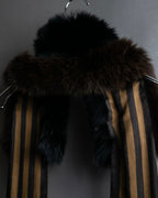 "FENDI" Two-tone striped fur docking stole