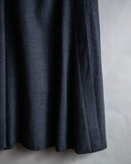 "Christian Dior" Front button design flare wool skirt