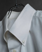 "HERMES" Yoke switching design white cotton shirt