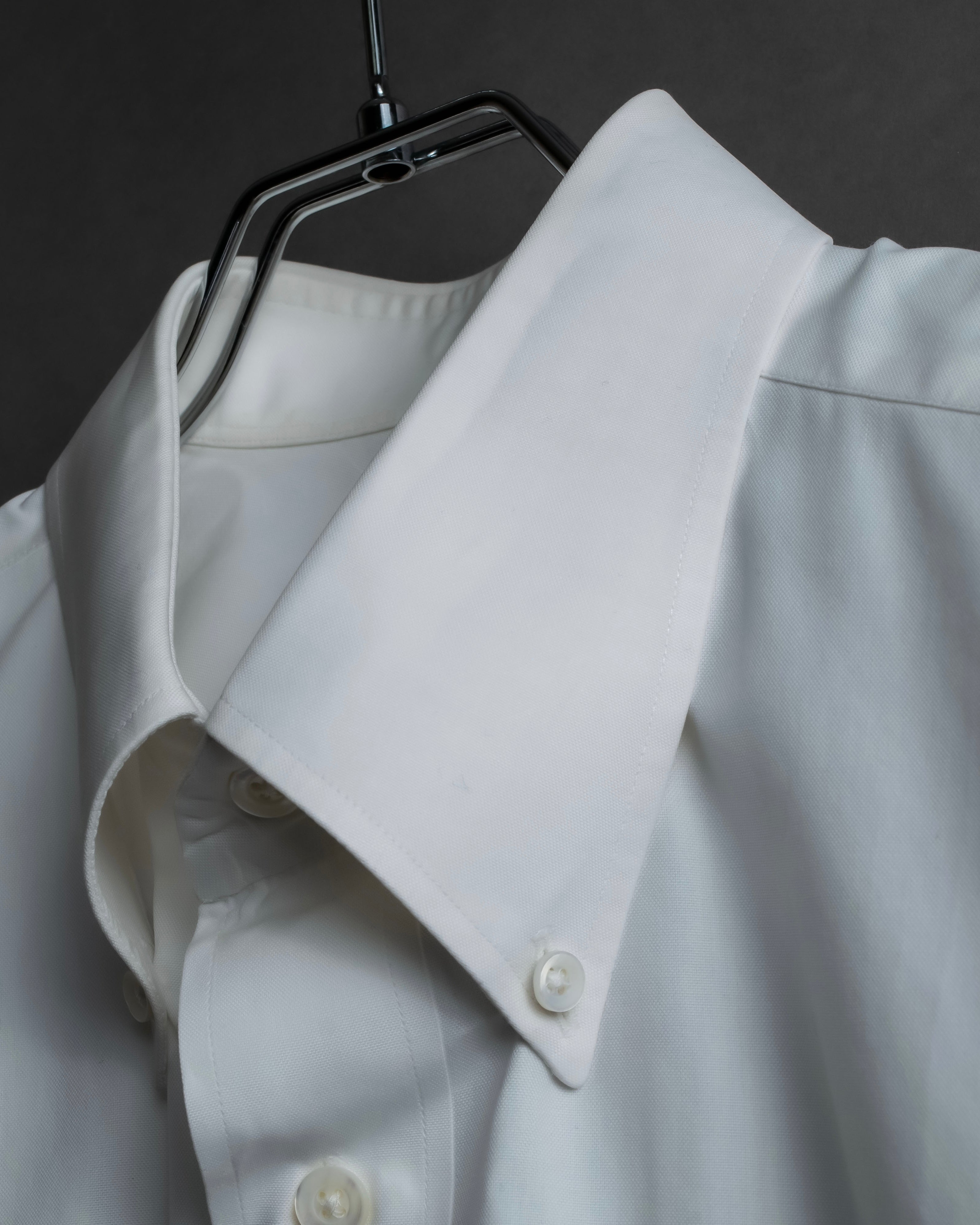 "HERMES" Yoke switching design white cotton shirt