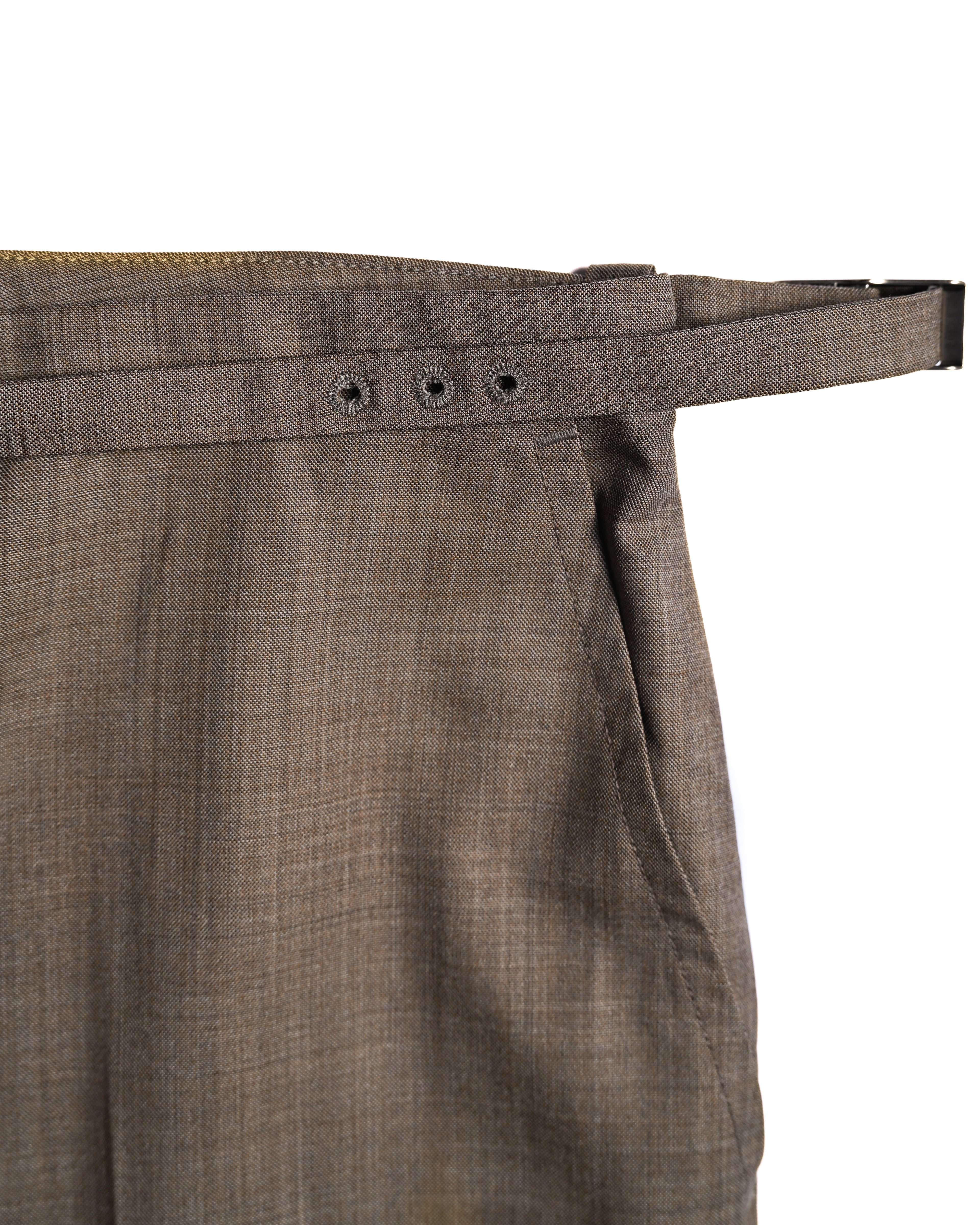 Hermes/ Silk Blended Waist Belt Shorts Brown
