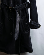 "Saint Laurent" 19AW gold studs design suede long coat