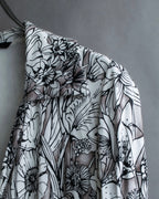 "GUCCI" Monotone floral print wrap dress