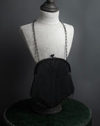 "Vintage metal mesh clasp chain shoulder bag"