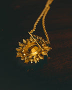 -SPECIAL- “Christian Dior” 80’s-90’s Sunburst amber glass pendant brooch