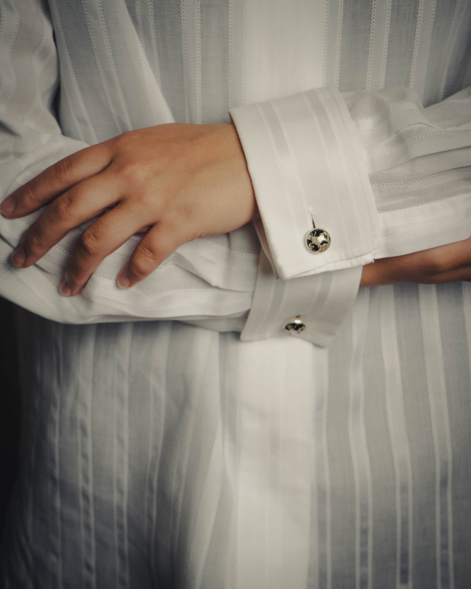 -SPECIAL- “CHANEL” 08 Cruise Collection Sheer cotton stand collar shirt