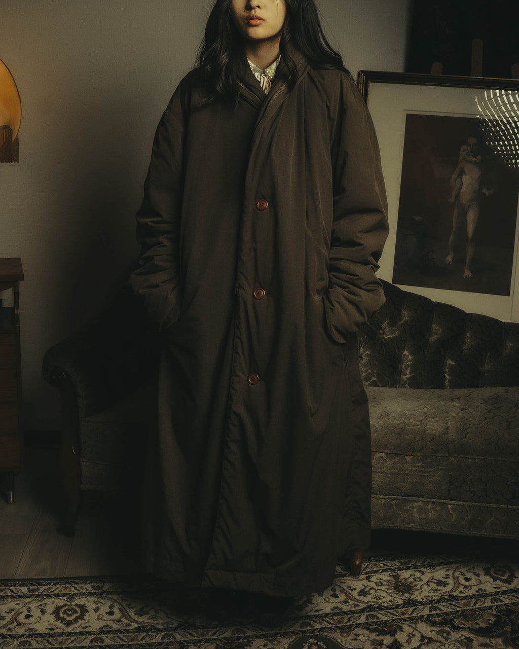-SPECIAL- "ISSEY MIYAKE MEN" 80's Sculptural padded parachute long coat