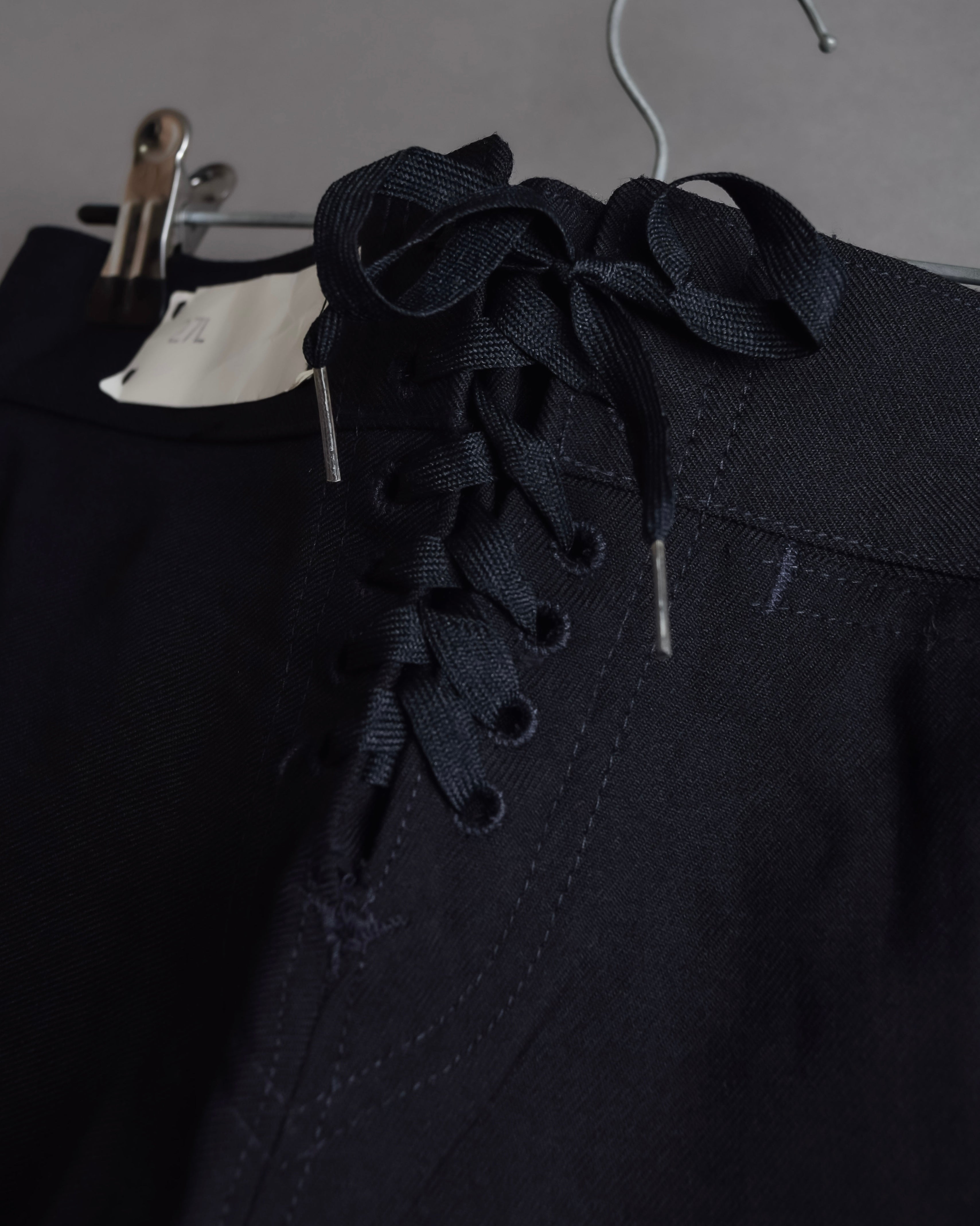 "US navy inspired lace back wide sailor pants"