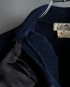 Hermès Camiseta de punto de cachemira azul marino hermosa