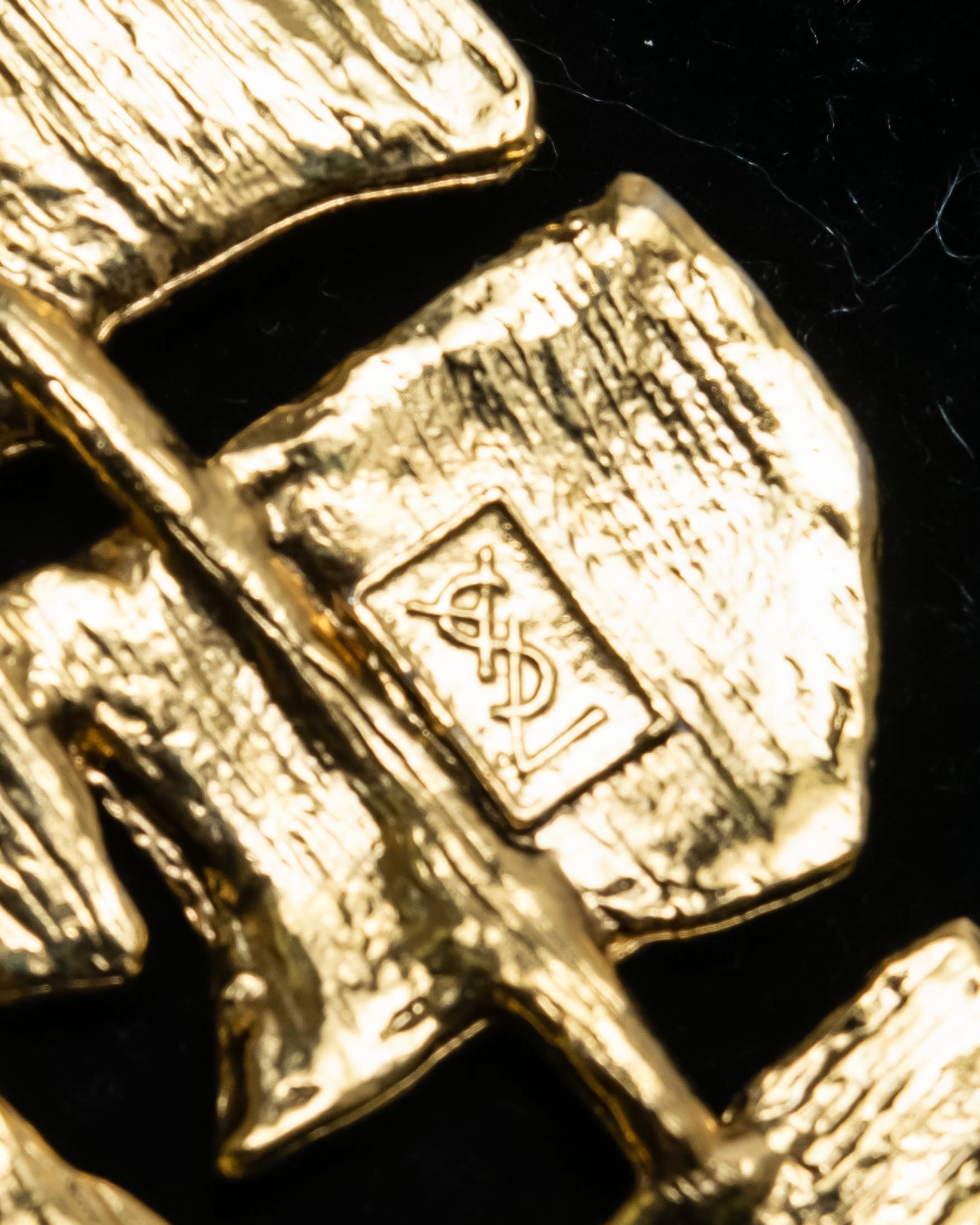 "YVES SAINT LAURENT" Crystal-embellished gold necklace