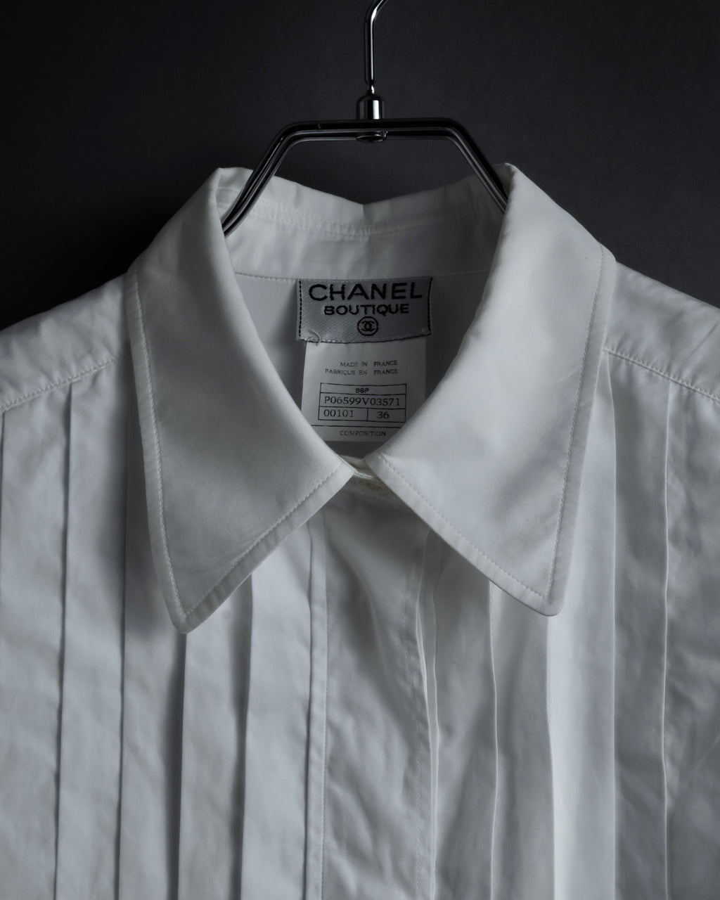 "CHANEL" 96's Spring collection tuck pleats shirt