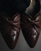 "YVES SAINT LAURENT" Elegant ribbon leather pumps