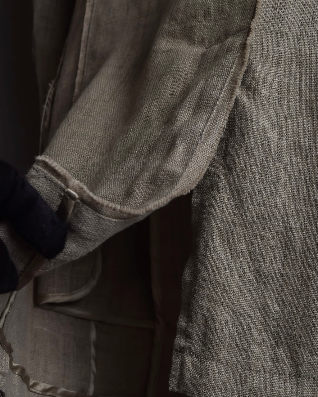 "Dolce & Gabbana" Raw edge frayed linen tailored jacket