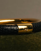 “GUCCI” 00's Python embossed hinged bangle