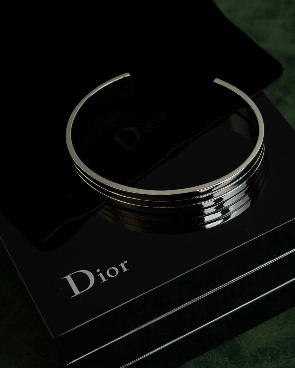 "DIOR HOMME" Logo engraved silver bangle
