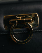 “Salvatore Ferragamo” 90’s-00’s Gancini top handle box calf bag