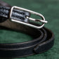 "HERMES" Single pin buckle leather narrow belt