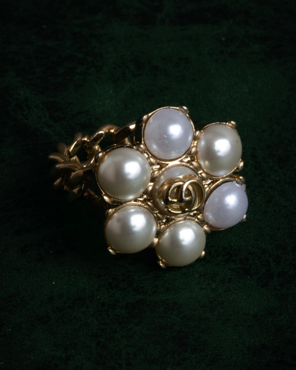 “GUCCI“ 2015-2022 Pearl flower chain ring