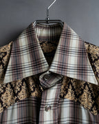 "GUCCI" Floral and checkered western shirt