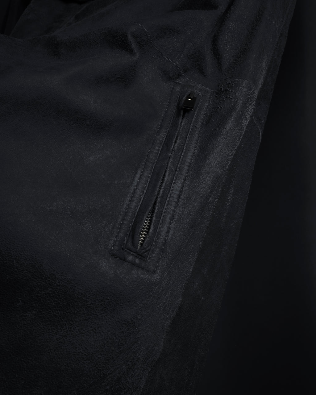 -SPECIAL- "Rick Owens" 13AW Ribbed leather zip-up jacket