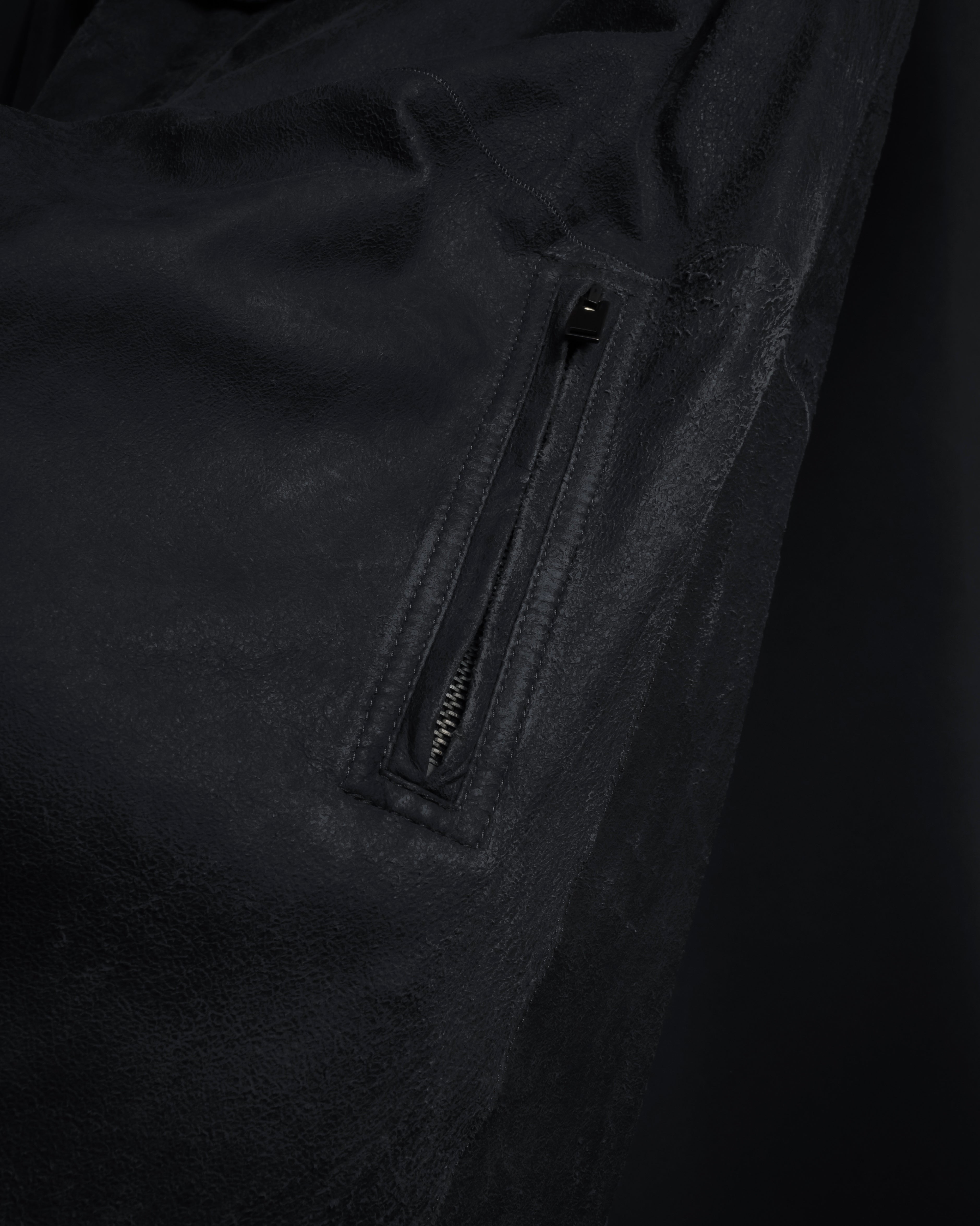 -SPECIAL- "Rick Owens" 13AW Ribbed leather zip-up jacket